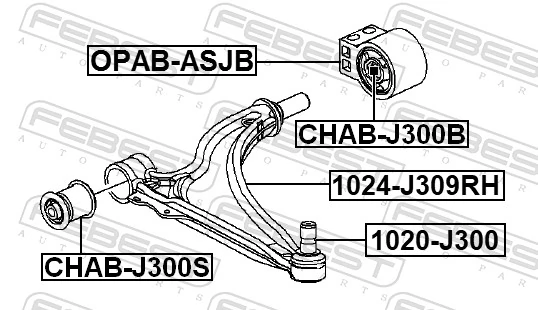 Control/Trailing Arm, wheel suspension 1024-J309RH
