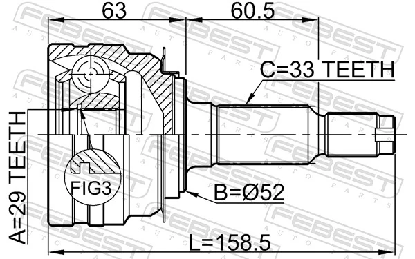 Joint Kit, drive shaft 1110-J150