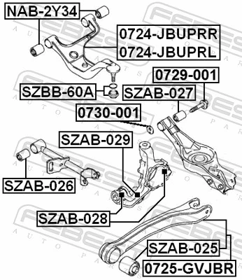 Mounting, control/trailing arm SZAB-029