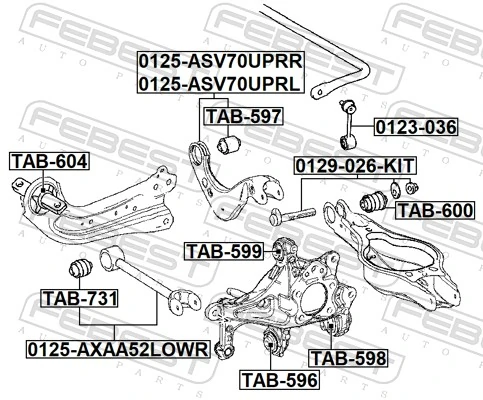 Mounting, control/trailing arm TAB-731