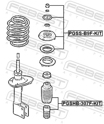 Dust Cover Kit, shock absorber PGSHB-307F-KIT