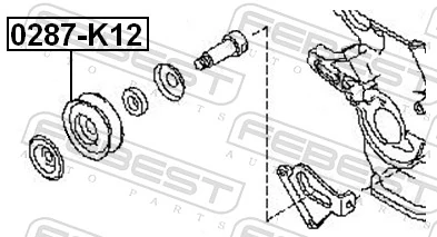 FEBEST 0287-K12 Tensioner Pulley, V-ribbed belt