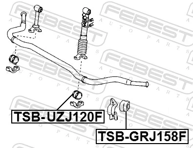 FEBEST TSB-UZJ120F Mounting, stabiliser bar