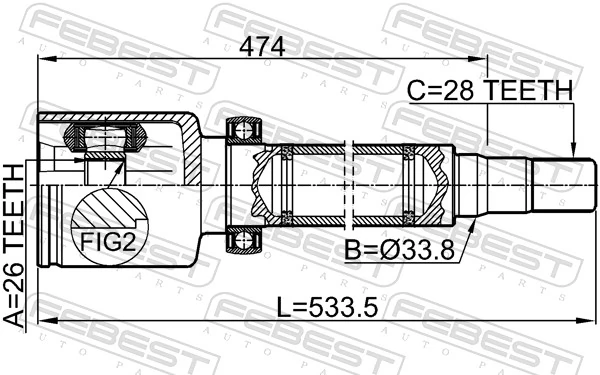Joint Kit, drive shaft 2111-CA2RH