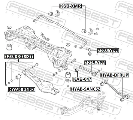 Mounting, stabiliser bar KSB-XMR