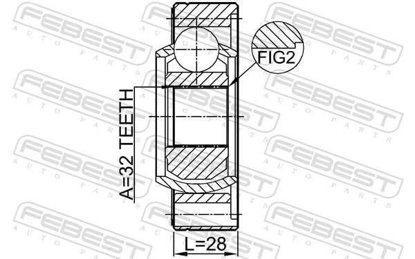 FEBEST 1911-E46SHA Joint, propshaft