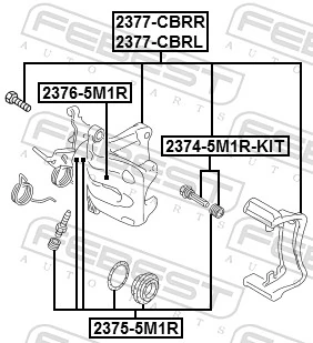 Guide Bolt, brake caliper 2374-5M1R-KIT