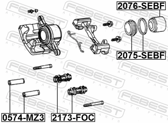 FEBEST 2076-SEBF Piston, brake caliper