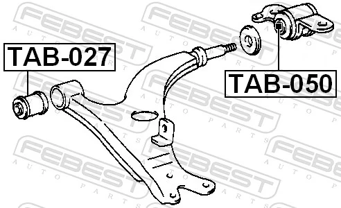 FEBEST TAB-027 Mounting, control/trailing arm