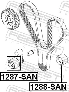 Tensioner Pulley, timing belt 1287-SAN