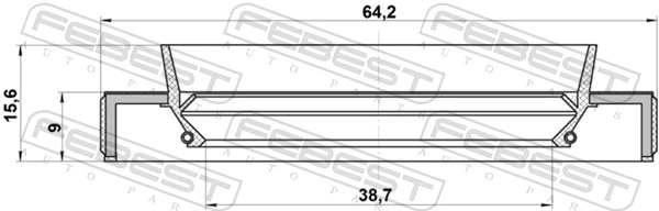 FEBEST 95HBY-40640916R Shaft Seal, drive shaft
