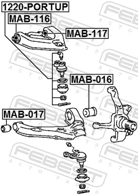 Mounting, control/trailing arm MAB-116