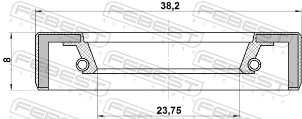 FEBEST 95FBY-26380808X Shaft Seal, drive shaft