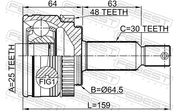 FEBEST 1210-IX35MTA48 Joint Kit, drive shaft