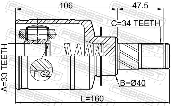 Joint Kit, drive shaft 2411-CAPTLH