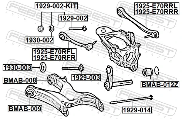 Control/Trailing Arm, wheel suspension 1925-E70RFR