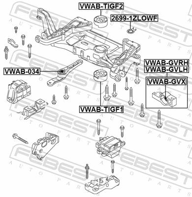 FEBEST 2699-1ZLOWF Caster Shim, axle beam