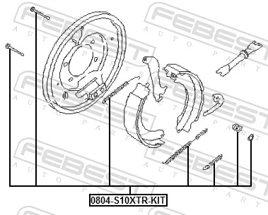 Accessory Kit, parking brake shoes 0804-S10XTR-KIT
