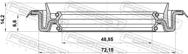 FEBEST 95TCS-50720714X Shaft Seal, drive shaft