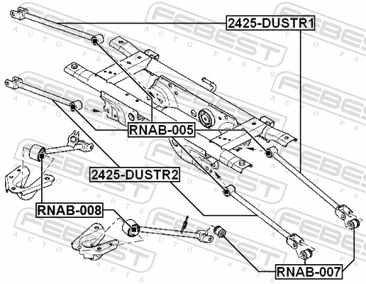 Mounting, control/trailing arm RNAB-008