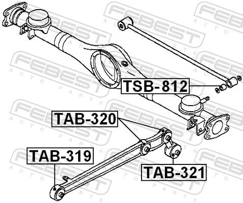 FEBEST TAB-320 Mounting, control/trailing arm