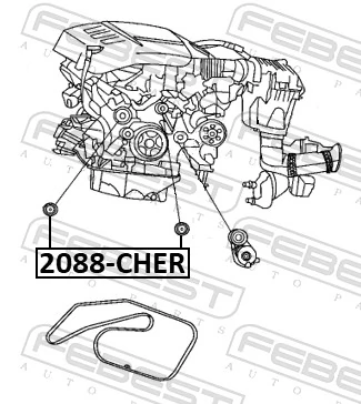 Deflection Pulley/Guide Pulley, timing belt 2088-CHER