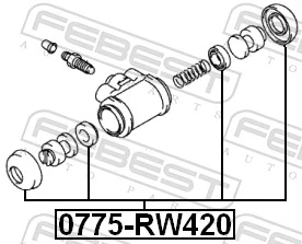FEBEST 0775-RW420 Repair Kit, wheel brake cylinder