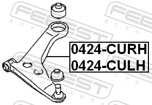 Control/Trailing Arm, wheel suspension 0424-CURH