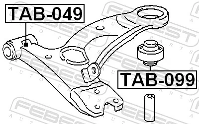 Mounting, control/trailing arm TAB-049