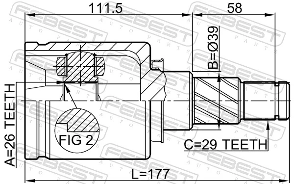 Juego de articulación, árbol de transmisión 0211-T30LH