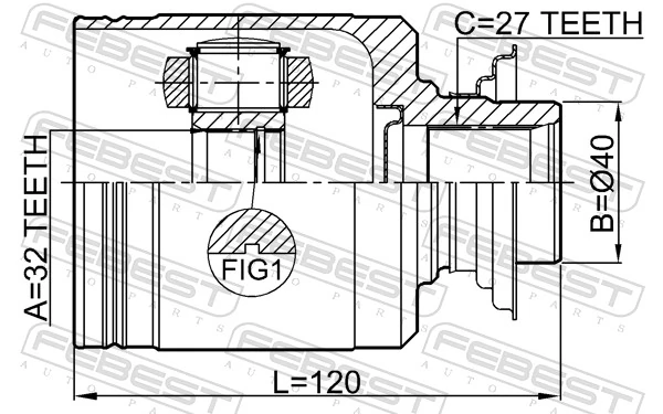 Joint Kit, drive shaft 0311-RPRH