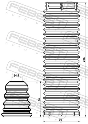 Dust Cover Kit, shock absorber FDSHB-KUGIIF-KIT