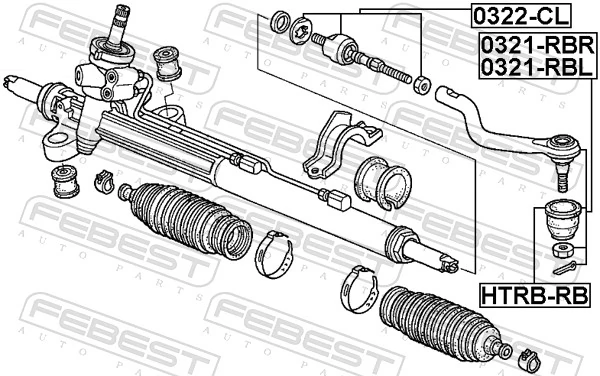 FEBEST HTRB-RB Repair Kit, tie rod end