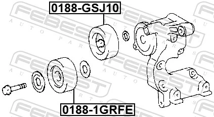 Deflection/Guide Pulley, V-ribbed belt 0188-1GRFE