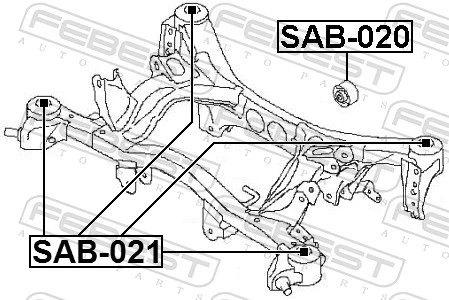 FEBEST SAB-020 Mounting, differential
