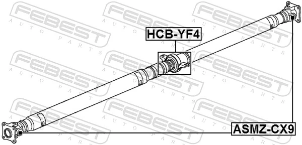 FEBEST HCB-YF4 Bearing, propshaft centre bearing