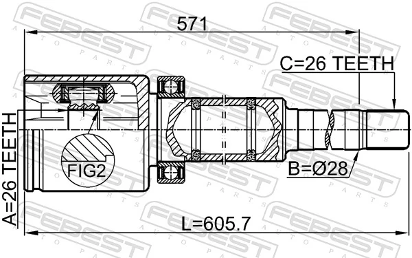 Joint Kit, drive shaft 2711-S80AWDTRH