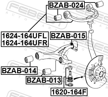 Mounting, control/trailing arm BZAB-015