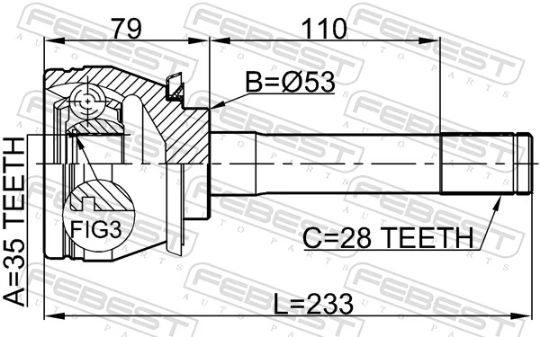 Joint Kit, drive shaft 1410-MUS