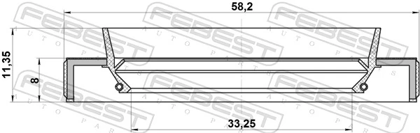 FEBEST 95HBY-35580811R Shaft Seal, drive shaft