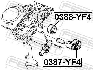 FEBEST 0387-YF4 Tensioner Pulley, timing belt