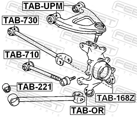 FEBEST TAB-710 Mounting, control/trailing arm