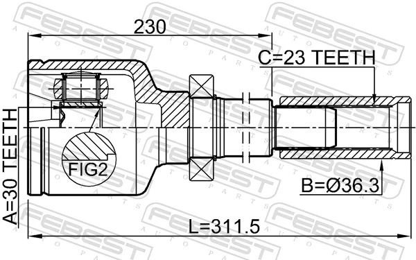 Joint Kit, drive shaft 2411-MEGIIRH