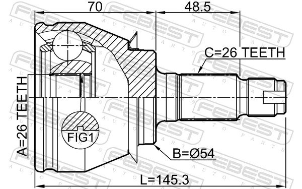 Joint Kit, drive shaft 1910-R58