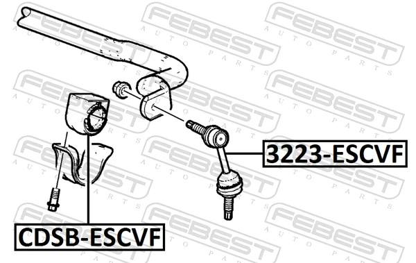 FEBEST CDSB-ESCVF Mounting, stabiliser bar
