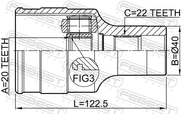FEBEST 0711-RM413RH Joint Kit, drive shaft