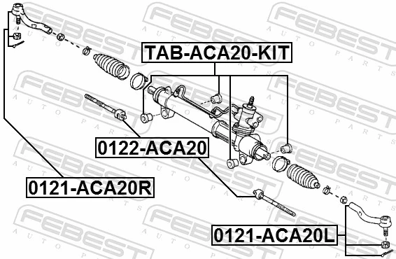 FEBEST TAB-ACA20-KIT Mounting, steering gear