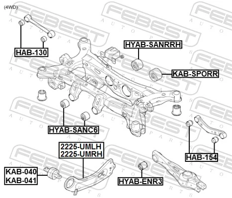 FEBEST 2225-UMLH Control/Trailing Arm, wheel suspension