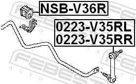 FEBEST NSB-V36R Mounting, stabiliser bar