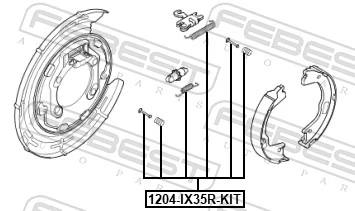 FEBEST 1204-IX35R-KIT Accessory Kit, parking brake shoes